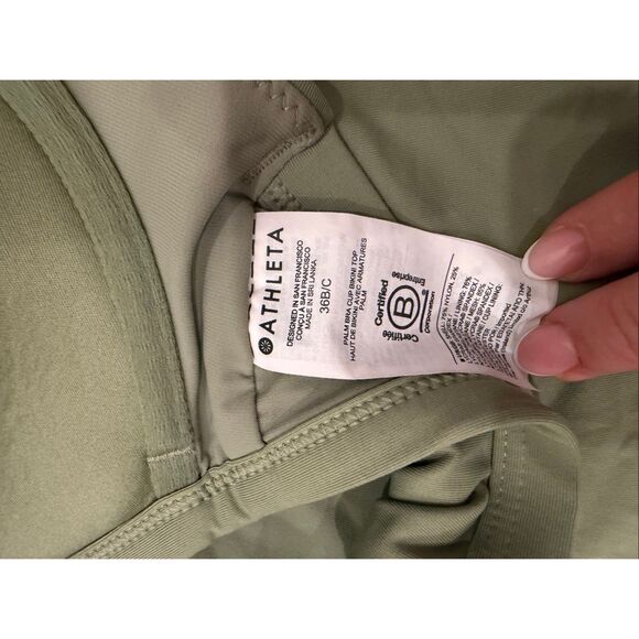 Athleta green square neck bikini swimsuit- size L - Picture 5 of 6